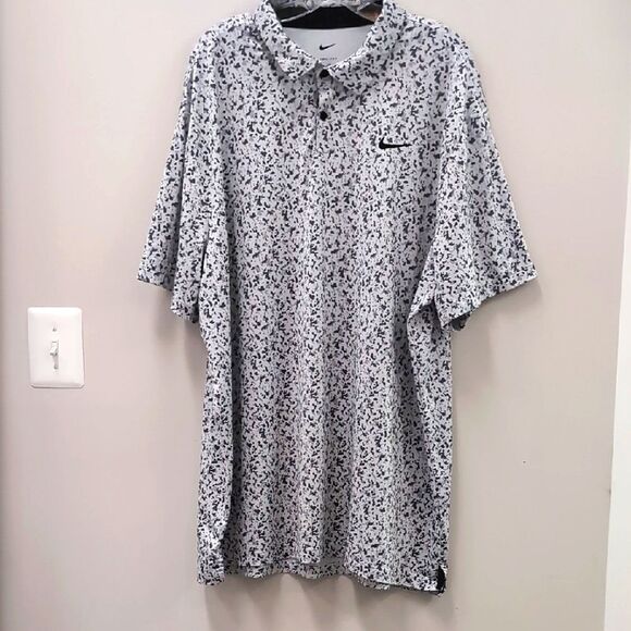 Nike Men's Dri-fit Tour Polo Camo Golf PHOTON DUST Gray Sz XXL - Picture 2 of 7